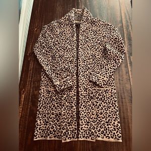 Cynthia Rowley animal print long open front blazer cardigan size small